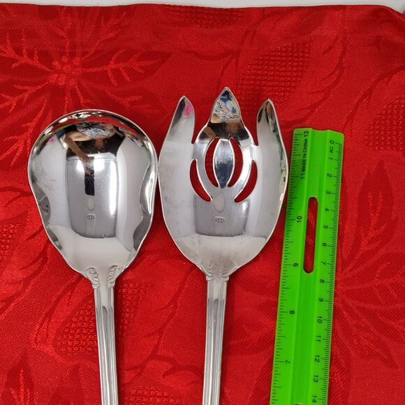 2X Heritage Mint LTD Reed And Barton Duchess of Marlborough Salad Serving Set - Picture 2 of 8